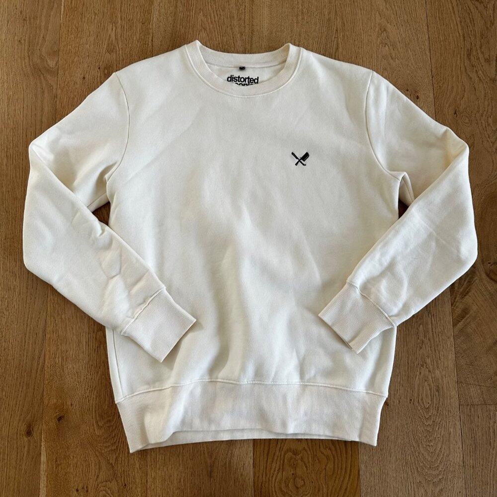 Distorted People Classic Crew Neck Sweater in Cream